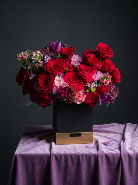 Ruby arrangement in rich saturated red tones