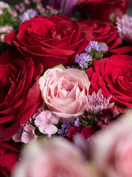 Ruby arrangement in rich saturated red tones, second view